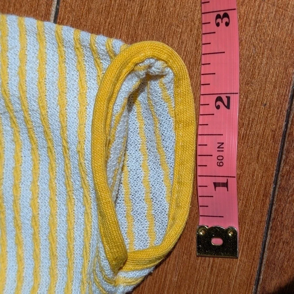 VTG Carter's Yellow White Stripe Baby Romper One Piece Terry Cloth 12M‎